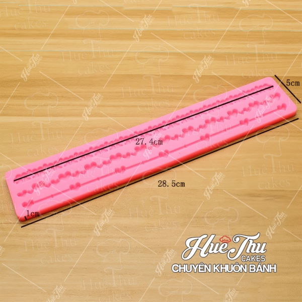 Khuôn silicon Dây Thừng Trái Tim (vỉ 3 sợi) làm bánh rau câu 3D 4D nhấn xôi, fondant, socola, nến hanmade