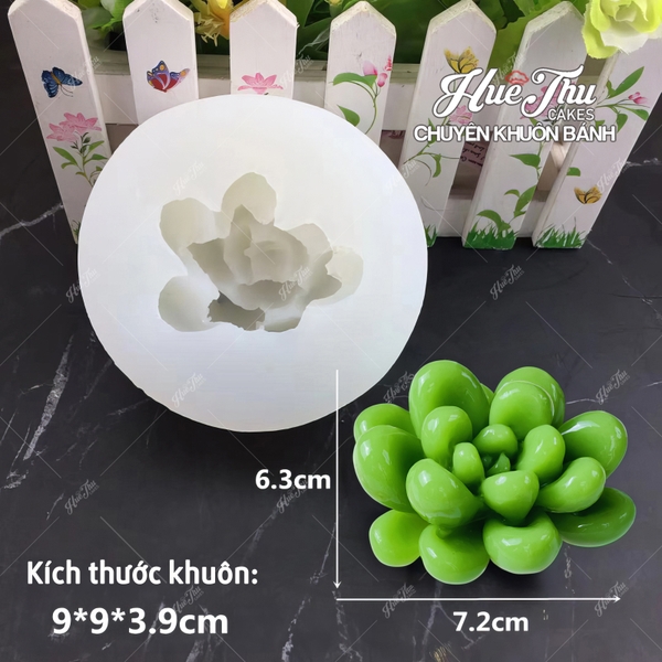 Khuôn silicon Sen Đá Nụ 7.2cm (số 4) làm bánh rau câu 3D 4D nhấn xôi, fondant, socola, nến hanmade