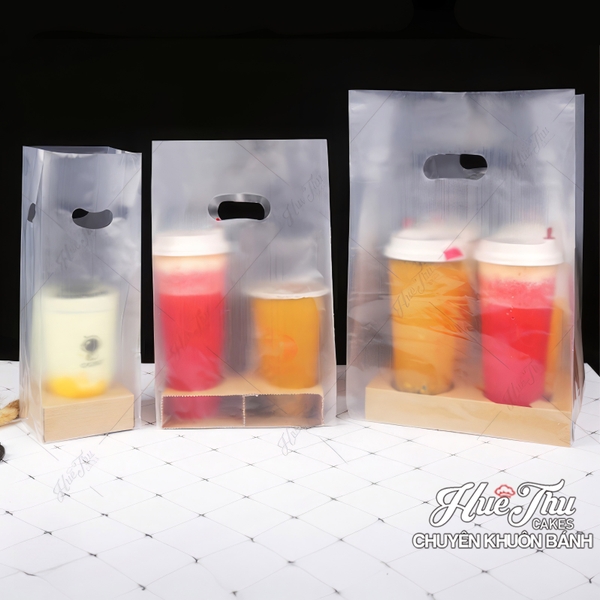Túi PE Hạt Xoài trong suốt (10 cái) nhiều size, túi nilong xách bánh chuyên dụng đựng bánh, quà tặng