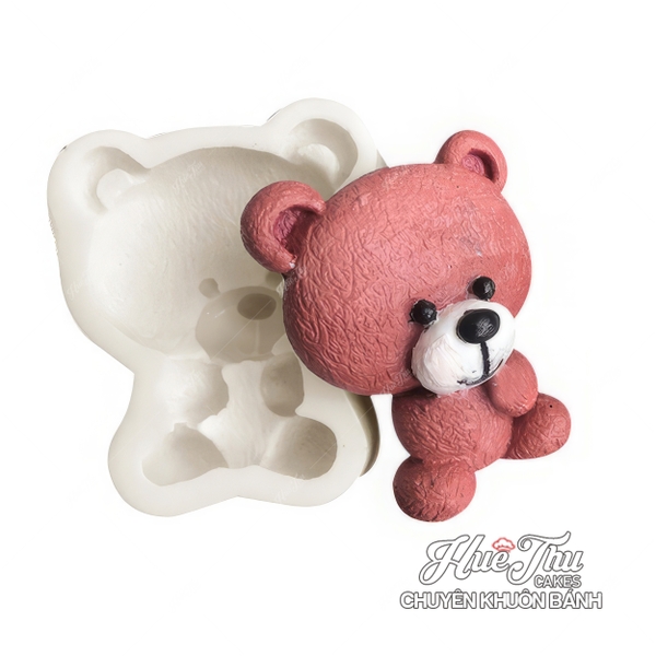 Khuôn silicon Gấu Teddy 7.5cm làm bánh rau câu 3D 4D nhấn xôi, fondant, socola, nến hanmade
