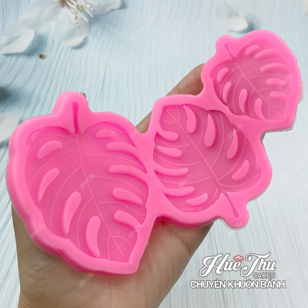 Khuôn silicon Lá Trầu (vỉ 3 lá) làm bánh rau câu 3D 4D nhấn xôi, fondant, socola, nến hanmade