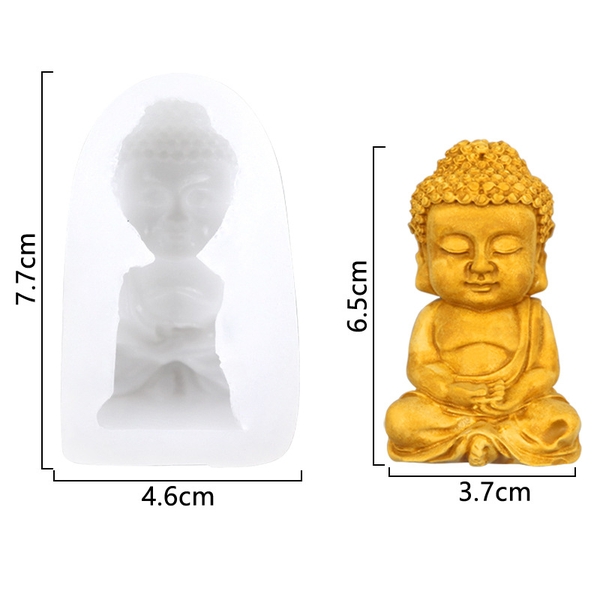Khuôn silicon Phật Tổ làm bánh rau câu 3D 4D nhấn xôi, fondant, socola, nến hanmade