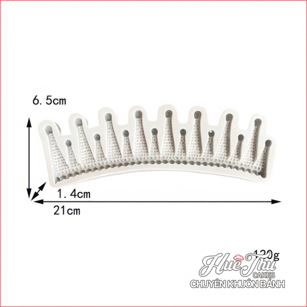 Khuôn silicon Vương Miện 21cm làm bánh rau câu 3D 4D nhấn xôi, fondant, socola, nến hanmade