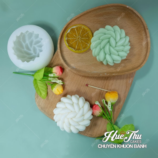 Khuôn silicon Sen Đá Xoắn 7.8cm làm bánh rau câu 3D 4D nhấn xôi, fondant, socola, nến hanmade