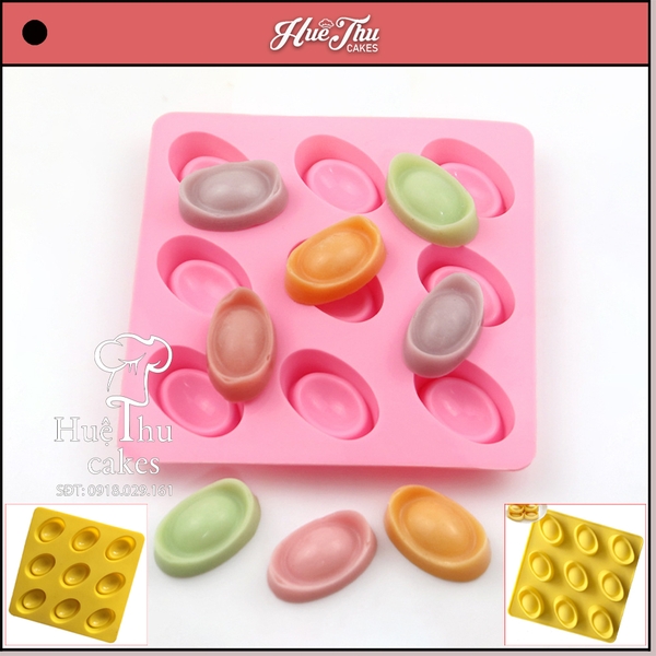 Khuôn silicon Thỏi Vàng (9 thỏi - 3cm/thỏi) làm bánh rau câu 3D 4D nhấn xôi, fondant, socola, nến hanmade