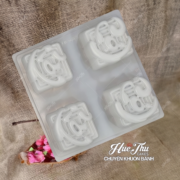 Khuôn rau câu, nhấn xôi Tài Lộc N1 (vỉ 4 khuôn) làm bánh rau câu, ép xôi