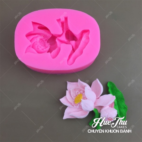 Khuôn silicon Chùm Hoa Sen 9.2cm làm bánh rau câu 3D 4D nhấn xôi, fondant, socola, nến hanmade