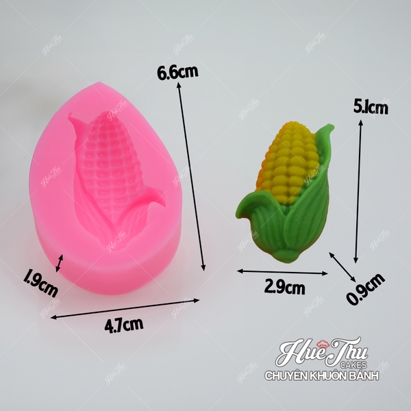 Khuôn silicon Bắp Ngô 5.1cm làm bánh rau câu 3D 4D nhấn xôi, fondant, socola, nến hanmade