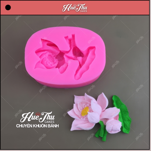 Khuôn silicon Chùm Hoa Sen 9.2cm làm bánh rau câu 3D 4D nhấn xôi, fondant, socola, nến hanmade