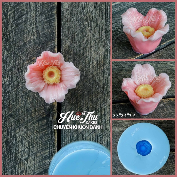Khuôn silicon hoa Thái (bộ 3 khuôn X6 X7 X8) làm bánh rau câu 3D 4D nhấn xôi, fondant, socola, nến hanmade