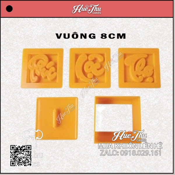 Khuôn xôi Phúc Lộc Thọ PLT04 (3 mặt) hình Vuông 8cm - khuôn ép xôi, khuôn nhấn xôi Vĩnh Trường