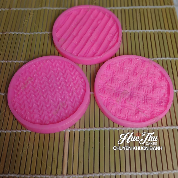 Khuôn silicon Mặt Bánh Trung Thu Nghệ Thuật 9cm (bộ 3 khuôn) làm bánh rau câu 3D 4D nhấn xôi, fondant, socola, nến hanmade