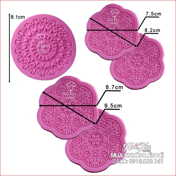 Khuôn silicon làm ren rau câu, đường, đậu, làm bánh trung thu mặt ren