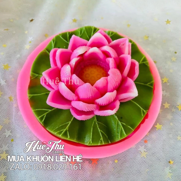 Khuôn silicon Hoa Sen 8cm (nở đại) làm bánh rau câu 3D 4D nhấn xôi, fondant, socola, nến hanmade