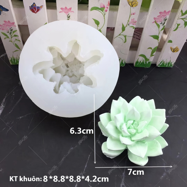 Khuôn silicon Sen Đá Đất 7cm (số 3) làm bánh rau câu 3D 4D nhấn xôi, fondant, socola, nến hanmade