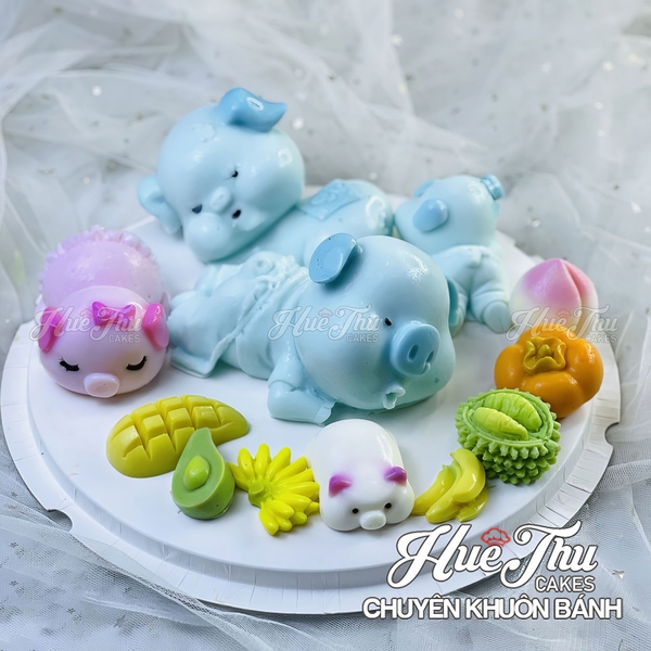 Khuôn silicon Nải Chuối làm bánh rau câu 3D 4D nhấn xôi, fondant, socola, nến hanmade