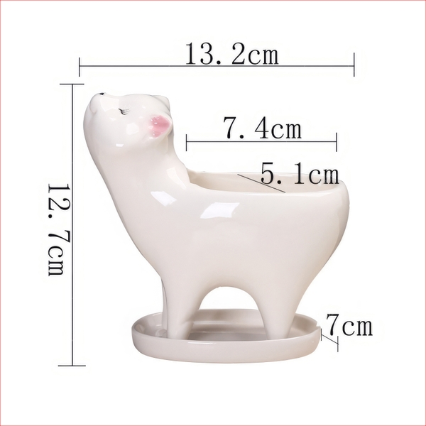 Chậu Hoa Sứ Mèo Thần Tài (nhiều màu) Decor - trang trí đồ ăn, mâm cúng, trang trí nhà cửa
