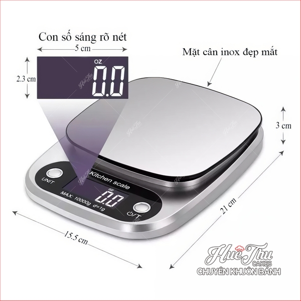 Cân Tiểu Ly CH305 Mini Định Lượng 3kg / 5kg / 10kg - Tặng kèm 3 viên pin AAA