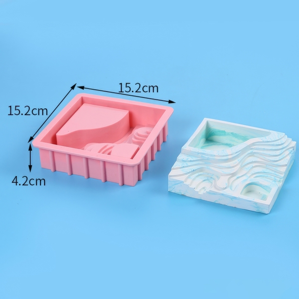 Khuôn silicon Hòn Non Bộ Vuông / Tròn A25 làm bánh rau câu 3D 4D nhấn xôi, fondant, socola, nến hanmade