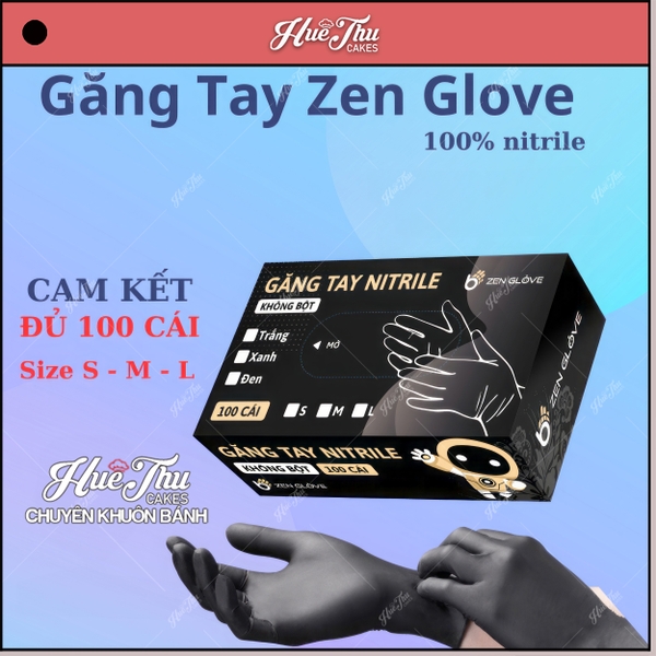 Găng Tay Màu Đen Zen Glove Hộp 100 Cái - Găng tay đen dùng trong thực phẩm, thẩm mỹ, công nghiệp