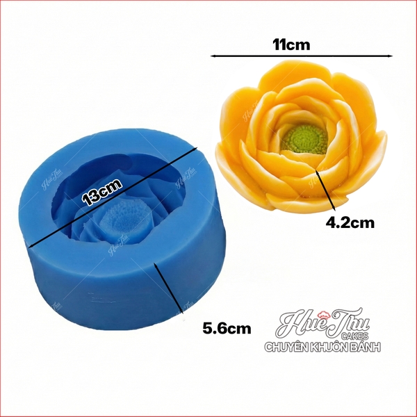 Khuôn silicon Hồng Trà Đại 13cm làm bánh rau câu 3D 4D nhấn xôi, fondant, socola, nến hanmade