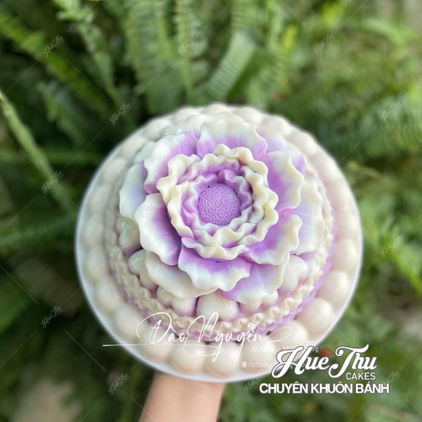 Khuôn silicon Mẫu Đơn Cánh Xoắn 11/13.8cm làm bánh rau câu 3D 4D nhấn xôi, fondant, socola, nến hanmade