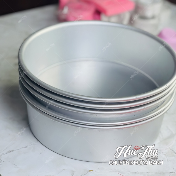 Khuôn tròn nhôm đúc liền đáy 22/24/27cm sử dụng đổ cốt bánh rau câu, bánh nướng, bánh gato