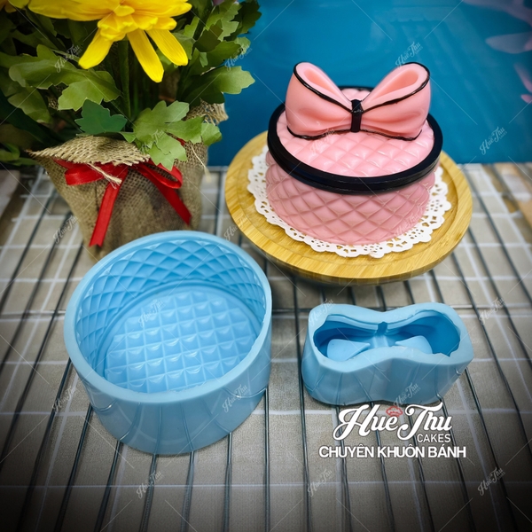 Khuôn silicon Hộp Quà kèm Nơ Lớn làm bánh rau câu 3D 4D nhấn xôi, fondant, socola, nến hanmade