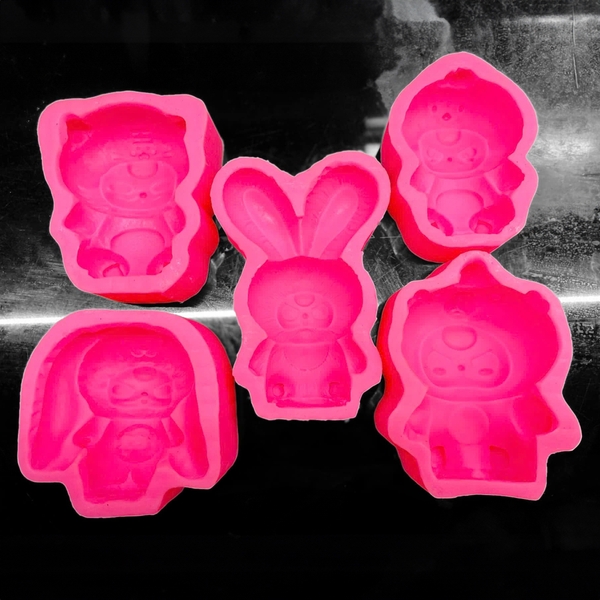 Khuôn silicon Baby Three A205 (nhiều mẫu) làm bánh rau câu 3D 4D nhấn xôi, fondant, socola, nến hanmade