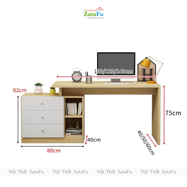 bàn làm việc có kệ