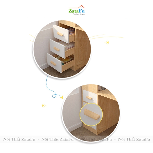 bàn làm việc kèm kệ sách