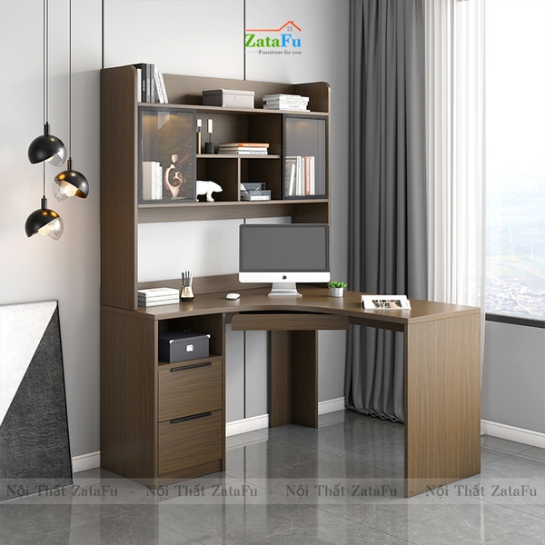bàn học gỗ có kệ sách