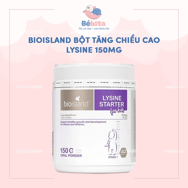BIOISLAND BỘT TĂNG CHIỀU CAO LYSINE 150MG