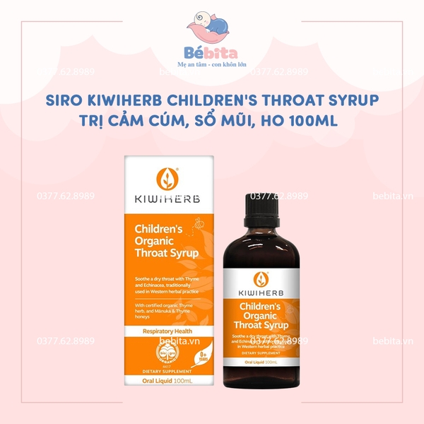 SIRO KIWIHERB CHILDREN'S Throat Syrup - TRỊ CẢM CÚM, SỔ MŨI, HO 100ML