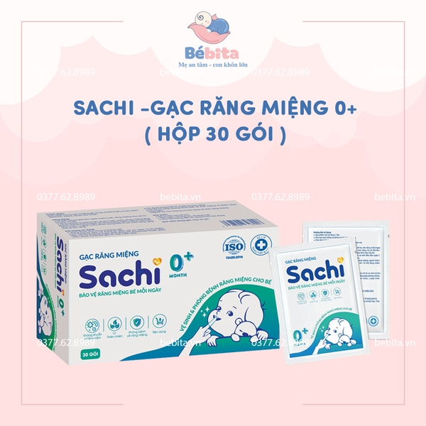 SACHI -GẠC RĂNG MIỆNG 0+ ( HỘP 30 GÓI )