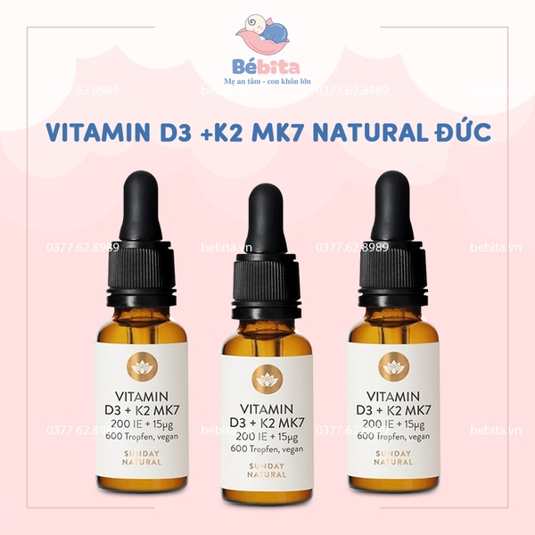 VITAMIN D3 +K2 MK7 NATURAL ĐỨC
