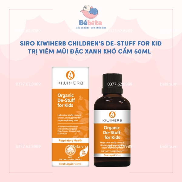 SIRO KIWIHERB CHILDREN'S DE-STUFF FOR KID TRỊ VIÊM MŨI ĐẶC XANH KHÓ CẦM 50ML