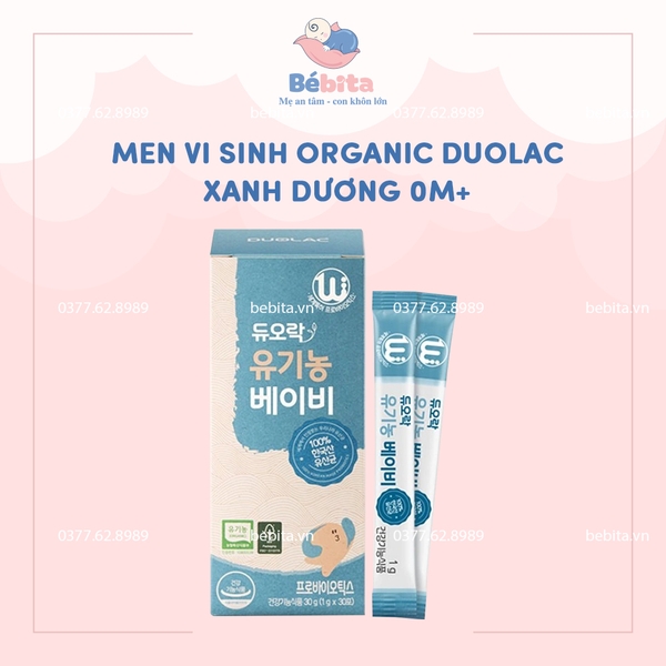 MEN VI SINH ORGANIC DUOLAC XANH DƯƠNG 0M+
