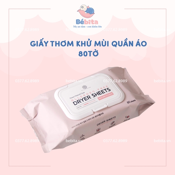 GIẤY THƠM KHỬ MÙI QUẦN ÁO 80TỜ