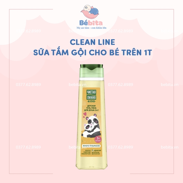 Clean Line - SỮA TẮM GỘI cho bé trên 1 tuổi
