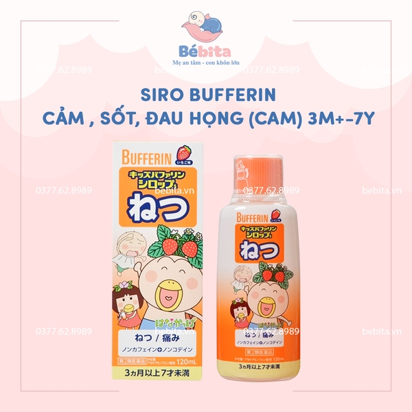 SIRO BUFFERIN - CẢM , SỐT, ĐAU HỌNG (CAM) 3M+-7Y