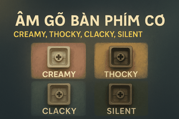 Phân biệt các loại âm gõ bàn phím cơ: Creamy, Thocky, Clacky, Silent, Marbly