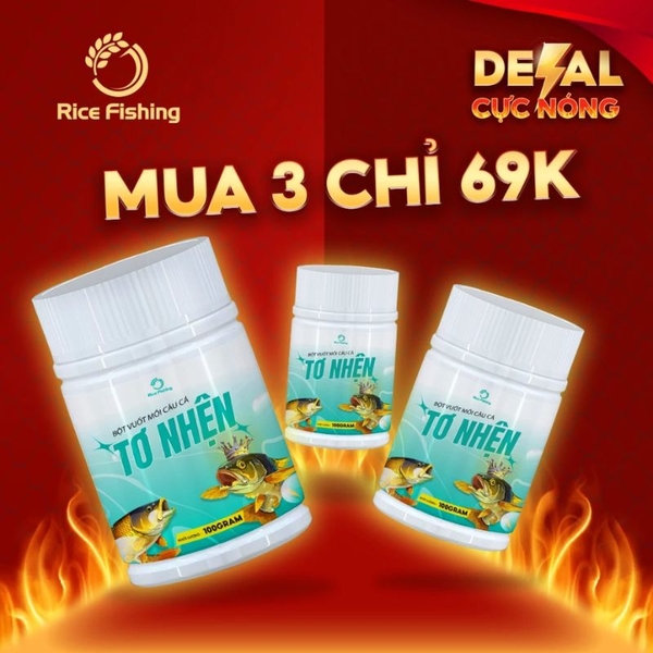 Mồi câu cá, bột tơ nhện MT-9 Rice Fishing kết dính cao