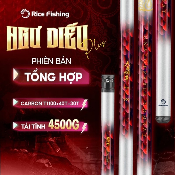 Cần câu đài Rice Fishing Ngư Điếu Plus Đỏ bản Tổng hợp