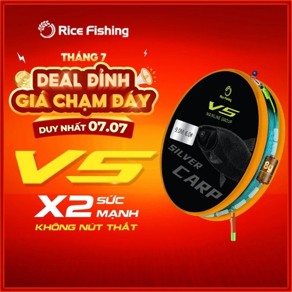 Trục câu đài V5 Silver Carp DC-22 Rice Fishing không nút thắt chuyên câu cá lớn