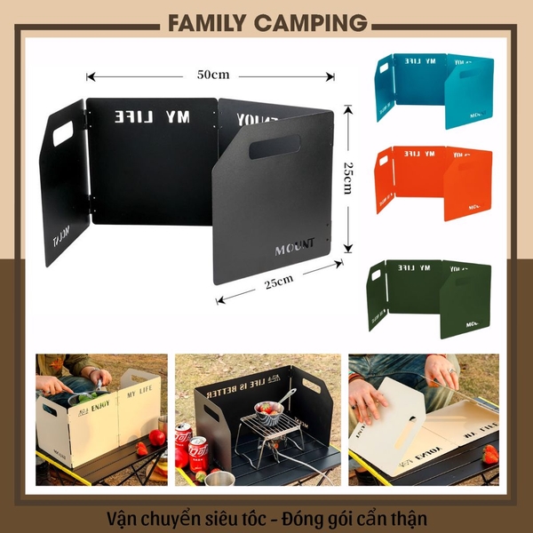 Tấm Chắn Gió Bếp Gấp Gọn Bằng Thép Không Gỉ Chắc Chắn Tiện Lợi Dành Cho Du Lịch, Dã Ngoại, Cắm Trại