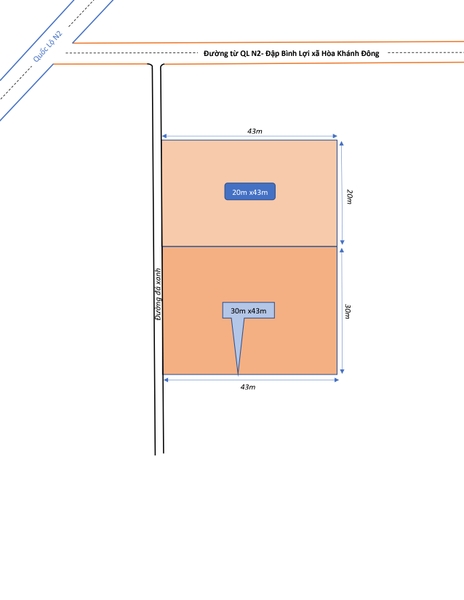 CHỦ GỬI BÁN 💥( 30 x 43 ) và ( 20 x 43 ) cách mặt tiền số 4 BÌNH LỢI 40m