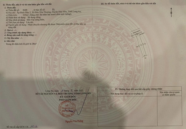 Bán Đất Ấp Bình Hữu 2 Xã Đức Hòa Thượng