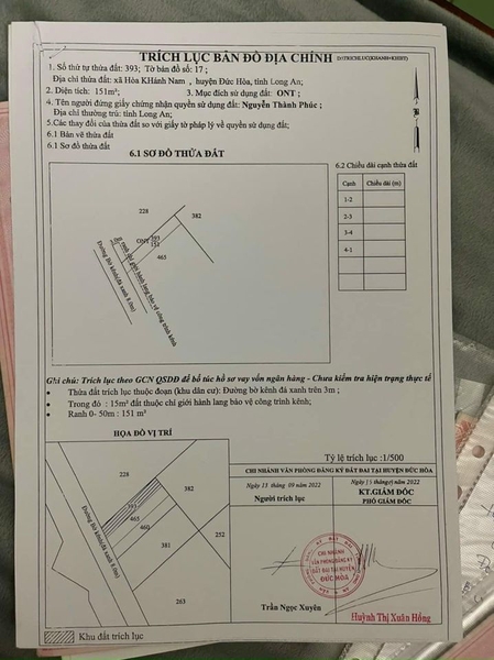 Mua Bán Đất Xã Hòa Khánh Nam Huyện Đức Hòa