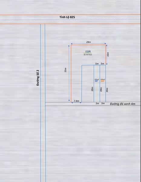 1/ Đường Số 2 Bình Lợi, cách tỉnh lộ 825 tầm 500m giá thơm. DT:5m X 39m
